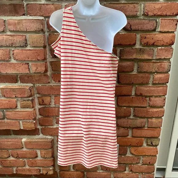Anthro Maeve Marketa Striped One Shoulder Dress M - Picture 9 of 9